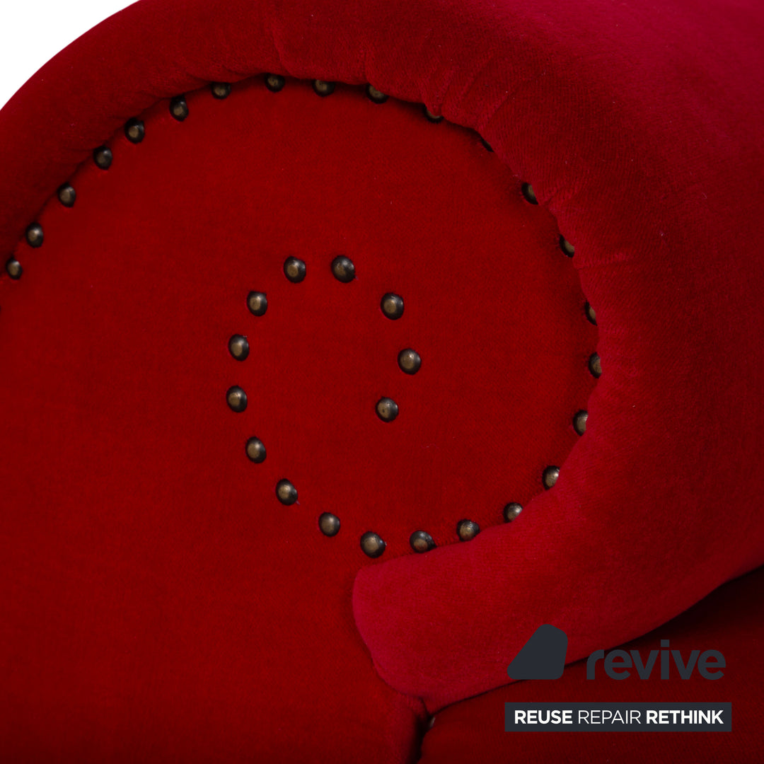 Bretz Gaudi Fabric Three Seater Red Sofa Couch