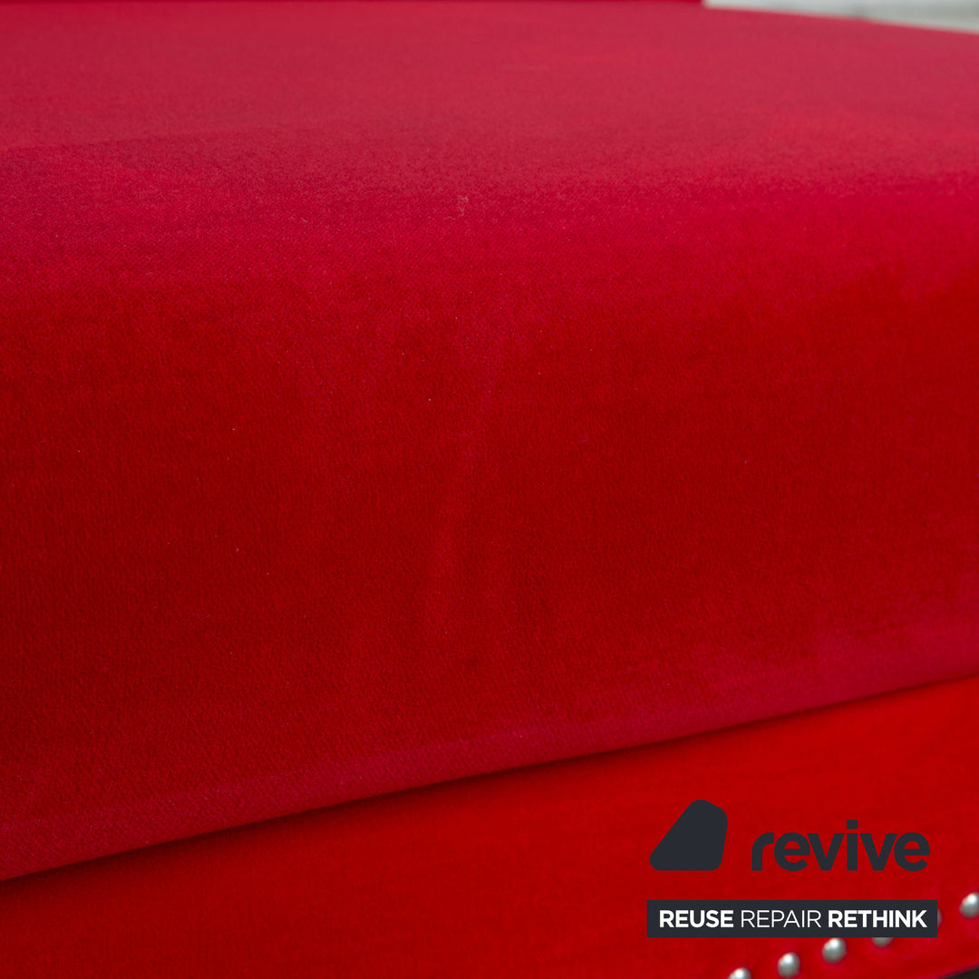 Bretz Gaudi Stoff Samt Dreisitzer Rot Silber Sofa Couch
