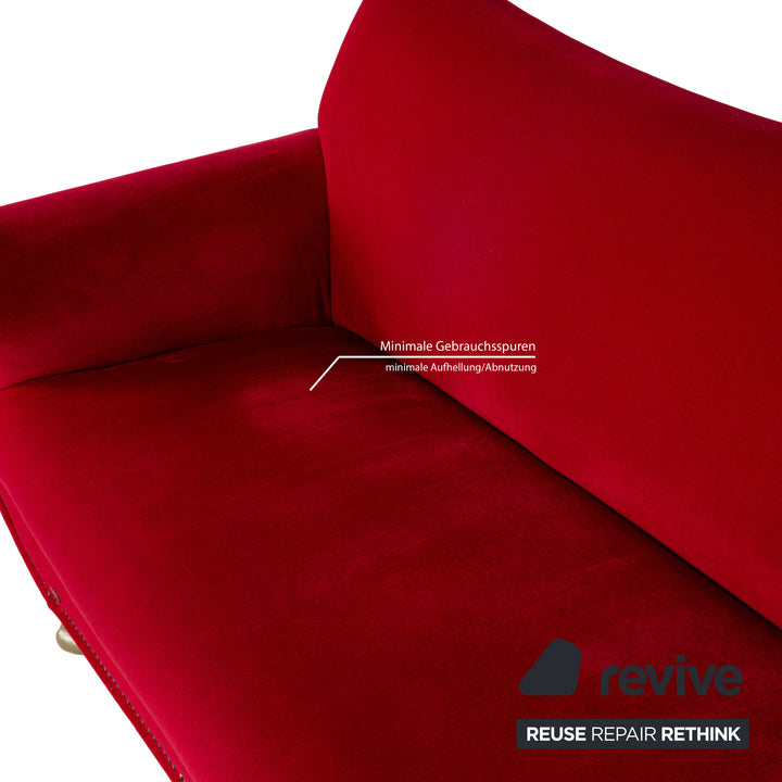Bretz Gaudi Fabric Three Seater Red Sofa Couch