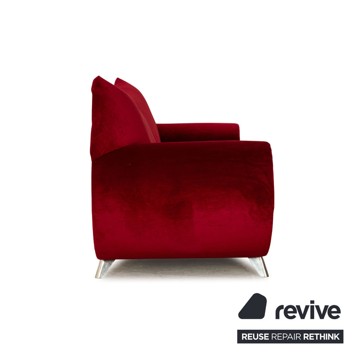 Bretz Gaudi Stoff Dreisitzer Rot Sofa Couch Neubezug