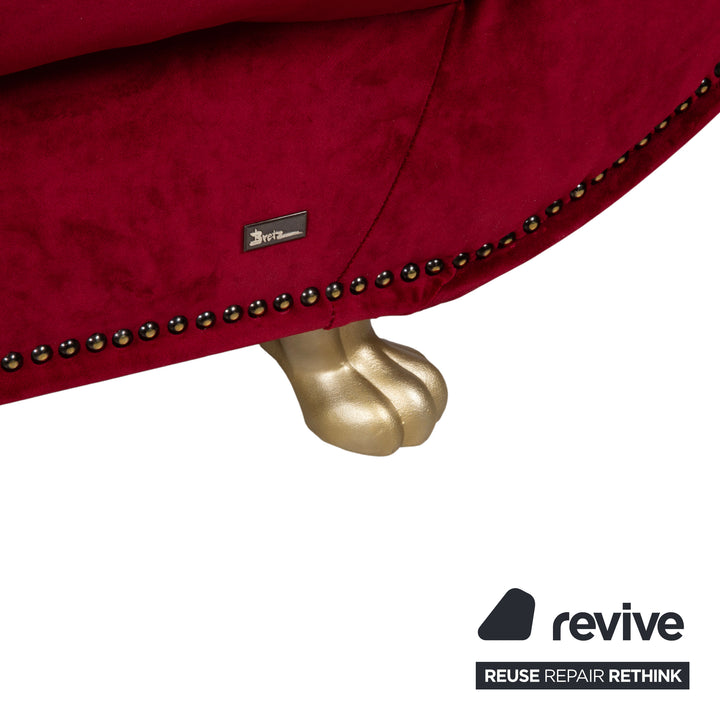Bretz Gaudi Stoff Dreisitzer Rot Sofa Couch Neubezug Melia FR 852