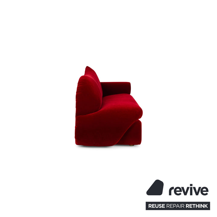 Bretz Gaudi Fabric Three Seater Red Sofa Couch
