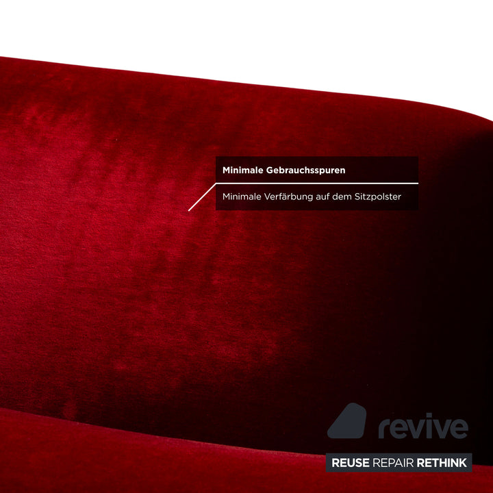 Bretz Gaudi Stoff Dreisitzer Rot Sofa Couch