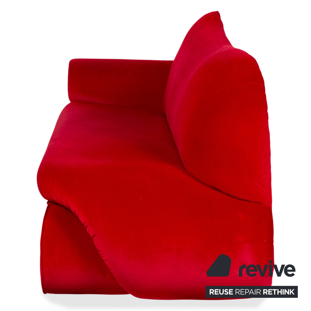 Bretz Gaudi Fabric Three Seater Red Sofa Couch