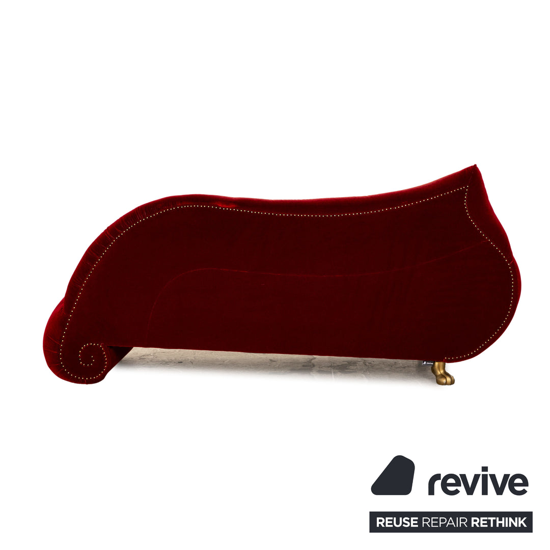 Bretz Gaudi Fabric Three Seater Red Sofa Couch