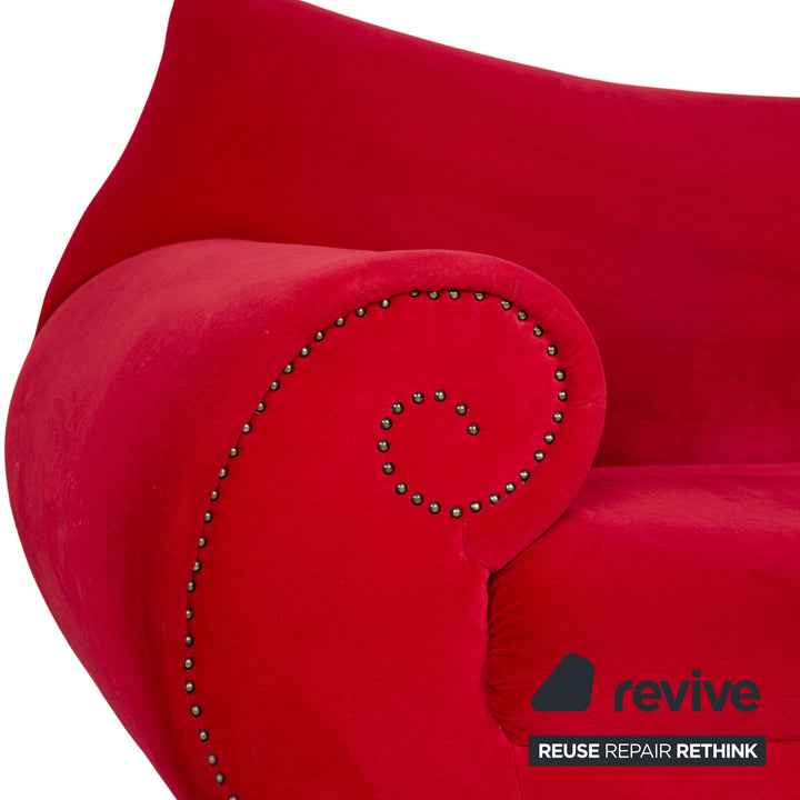 Bretz Gaudi Fabric Three Seater Red Sofa Couch