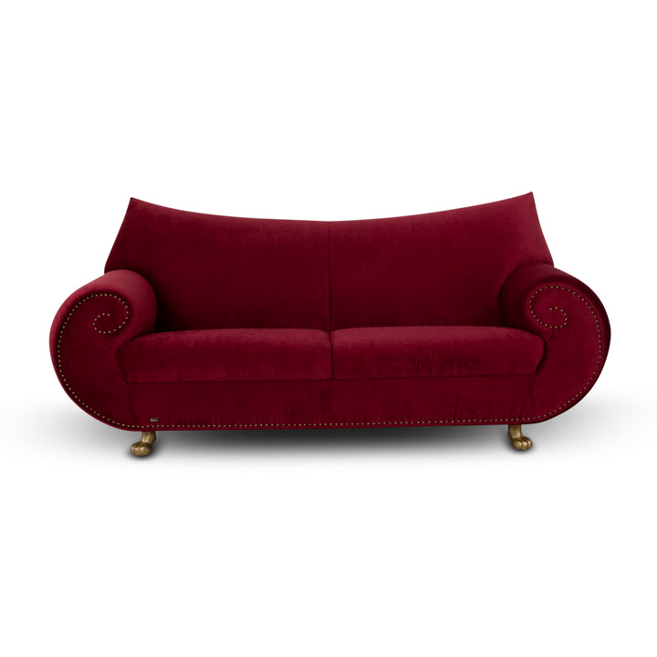 Bretz Gaudi Fabric Three Seater Red Sofa Couch New Cover