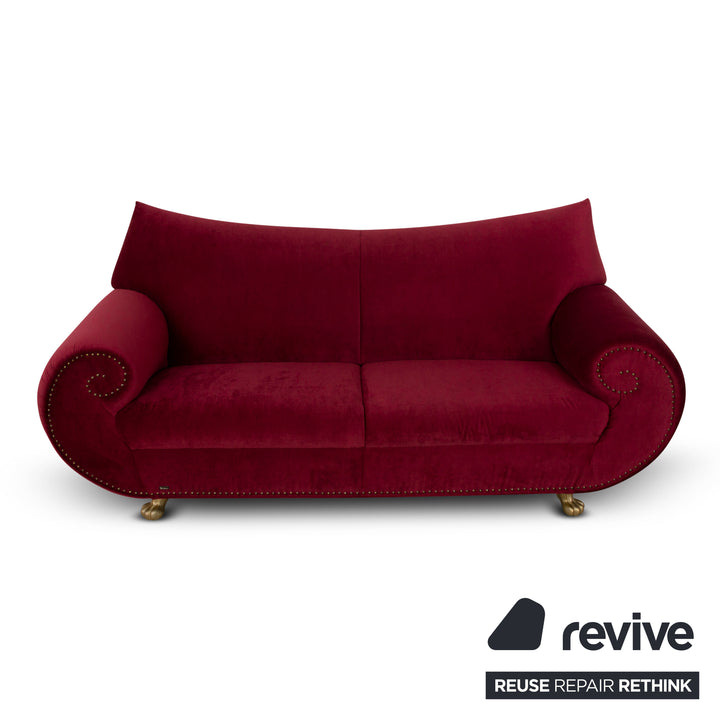 Bretz Gaudi Stoff Dreisitzer Rot Sofa Couch Neubezug