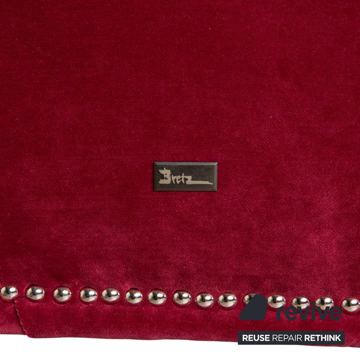 Bretz Gaudi Stoff Dreisitzer Rot Sofa Couch Nieten Gold Neubezug MELIA FR 851