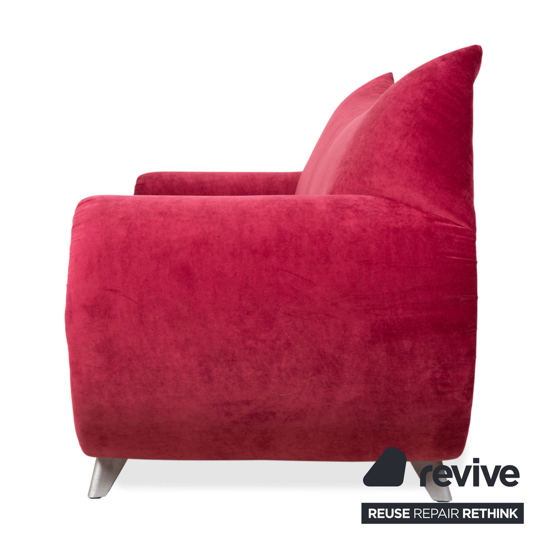 Bretz Gaudi Stoff Dreisitzer Rot Sofa Couch Nieten Gold Neubezug MELIA FR 851