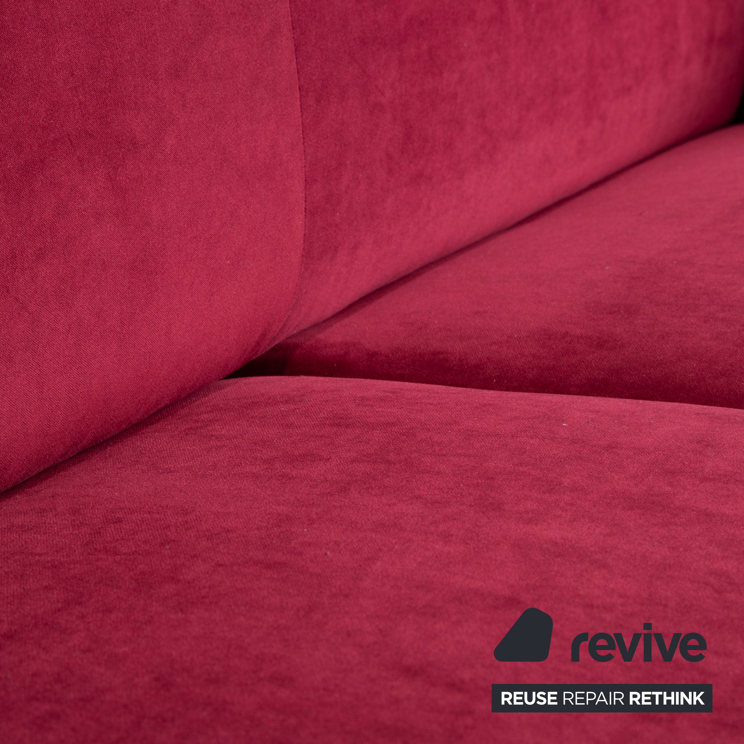 Bretz Gaudi Stoff Dreisitzer Rot Sofa Couch Nieten Gold Neubezug MELIA FR 851