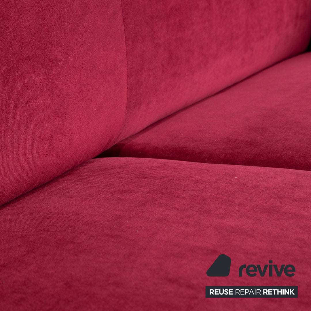 Bretz Gaudi Stoff Dreisitzer Rot Sofa Couch Nieten Gold Neubezug MELIA FR 851