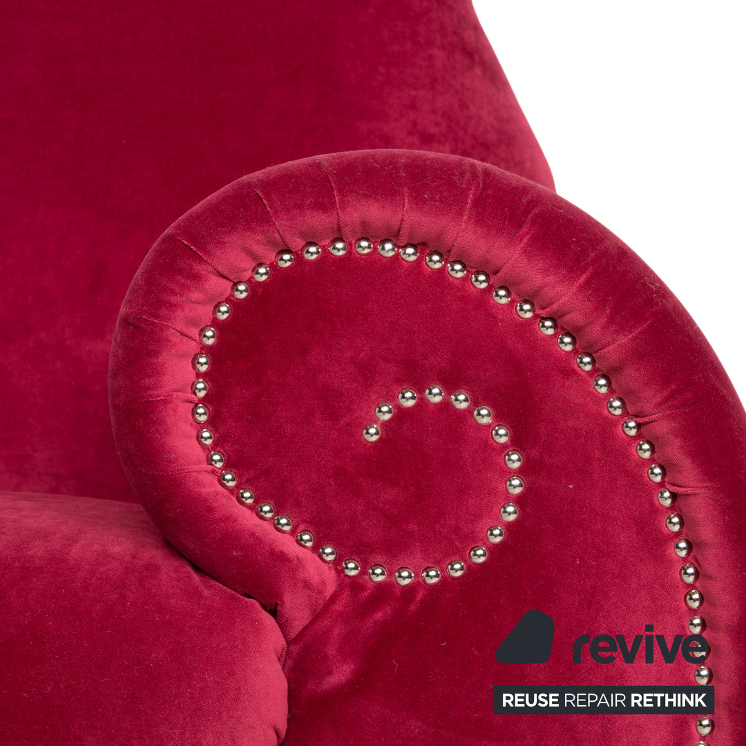 Bretz Gaudi Stoff Dreisitzer Rot Sofa Couch Nieten Gold Neubezug MELIA FR 851