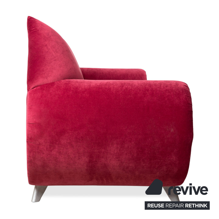 Bretz Gaudi Stoff Dreisitzer Rot Sofa Couch Nieten Gold Neubezug MELIA FR 851
