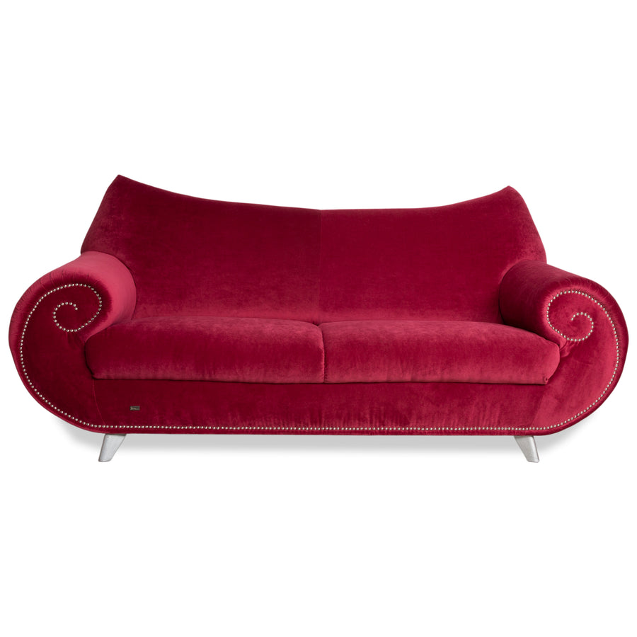 Bretz Gaudi Stoff Dreisitzer Rot Sofa Couch Nieten Gold Neubezug MELIA FR 851