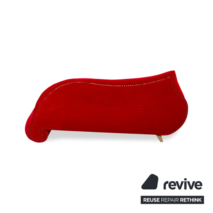 Bretz Gaudi Fabric Three Seater Red Sofa Couch