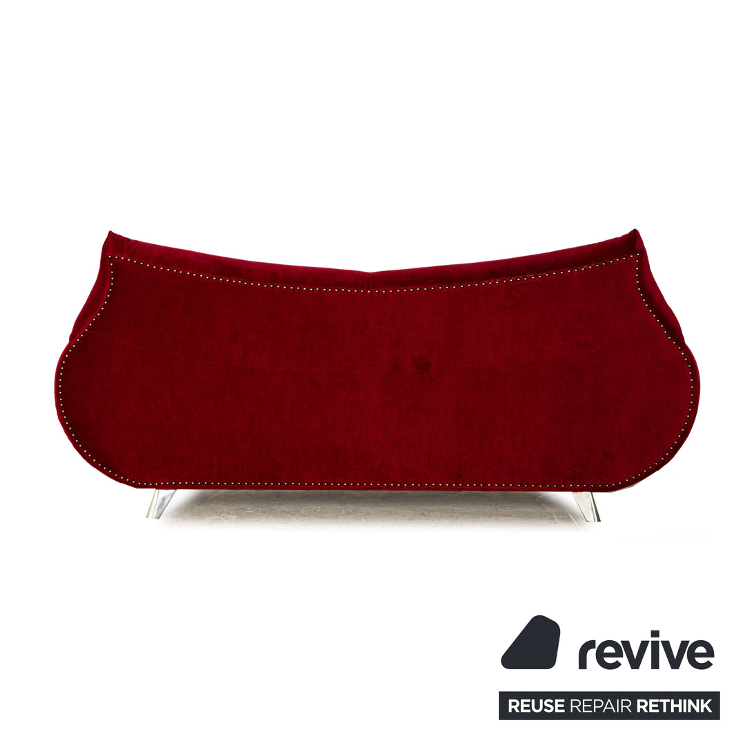 Bretz Gaudi Stoff Dreisitzer Rot Sofa Couch Neubezug