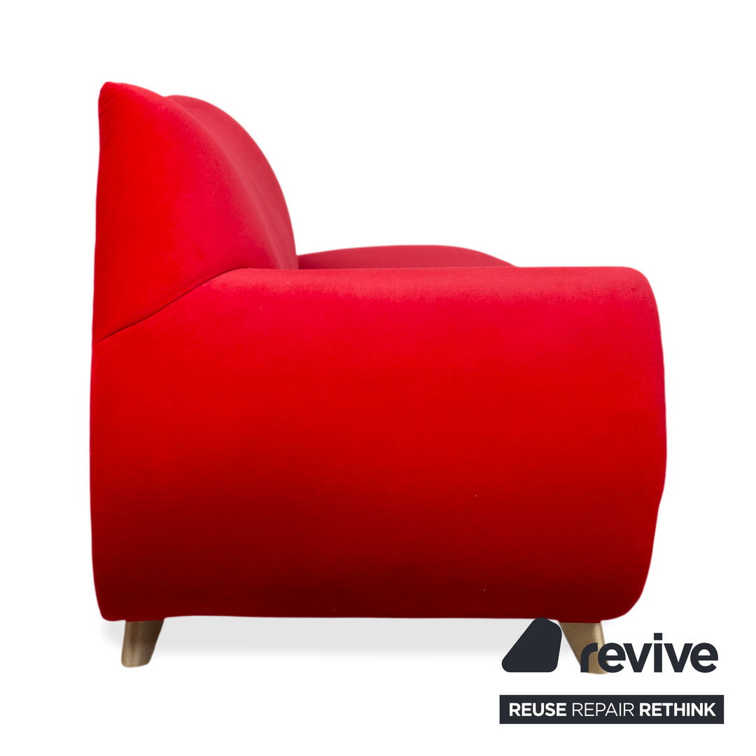 Bretz Gaudi Fabric Three Seater Red Sofa Couch