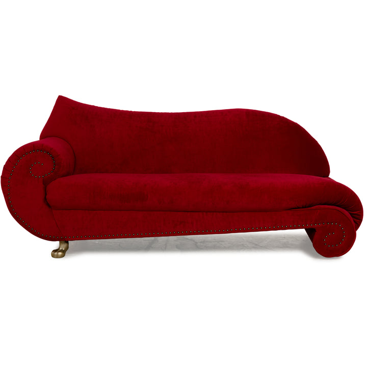 Bretz Gaudi Stoff Dreisitzer Rot Sofa Couch Samt Neubezug