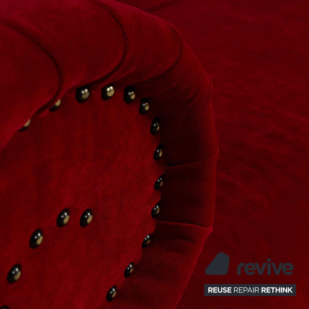 Bretz Gaudi Stoff Dreisitzer Rot Sofa Couch Samt Neubezug