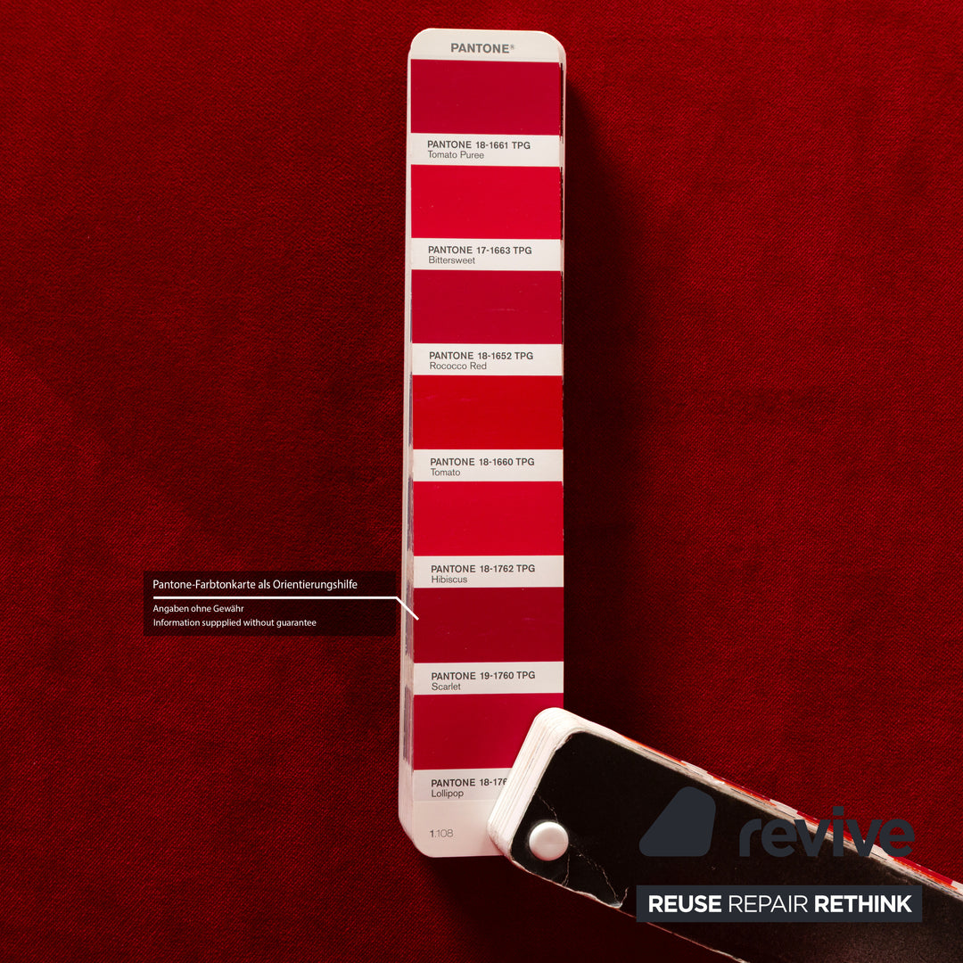 Bretz Gaudi Stoff Dreisitzer Rot Sofa Couch Samt Neubezug