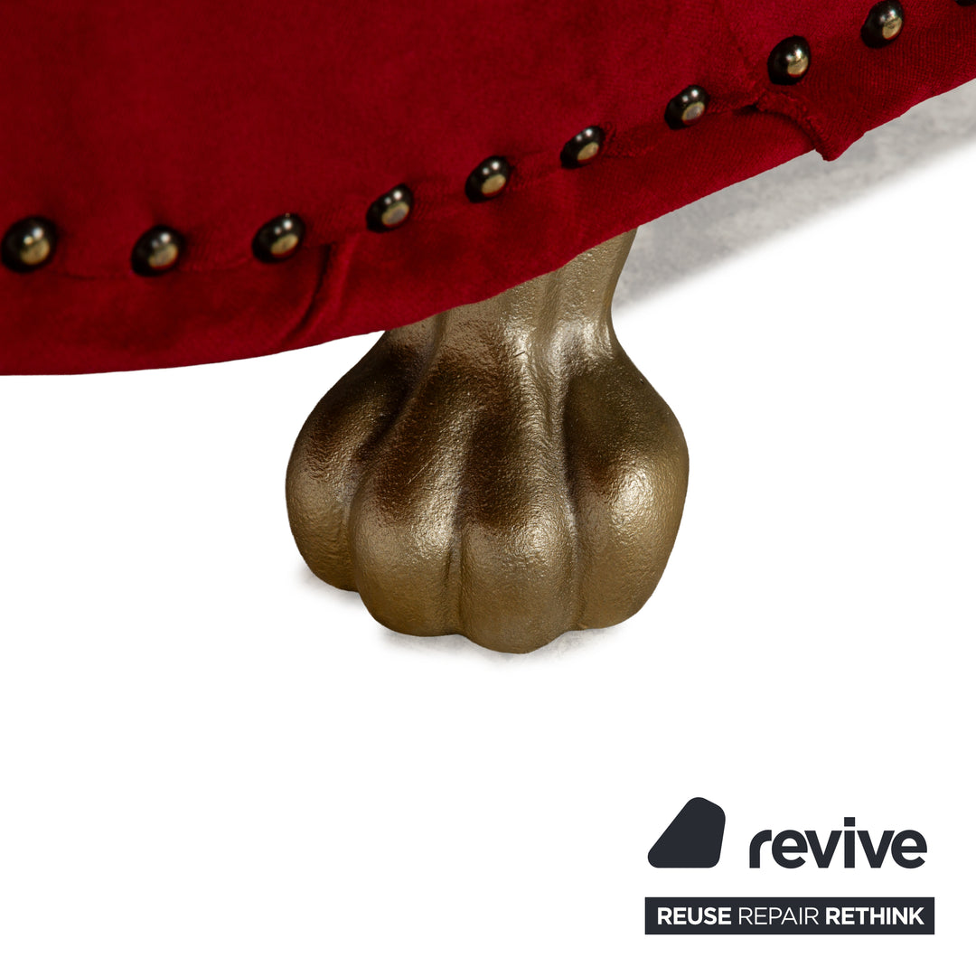 Bretz Gaudi Stoff Dreisitzer Rot Sofa Couch Samt Neubezug