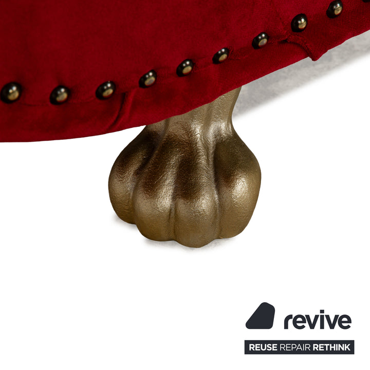 Bretz Gaudi Stoff Dreisitzer Rot Sofa Couch Samt Neubezug