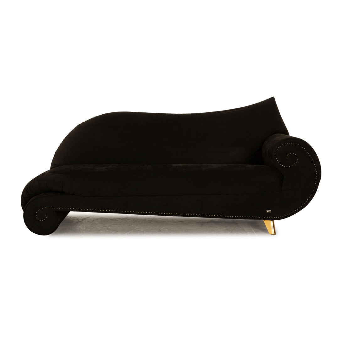 Bretz Gaudi Fabric Three Seater Black Sofa Couch