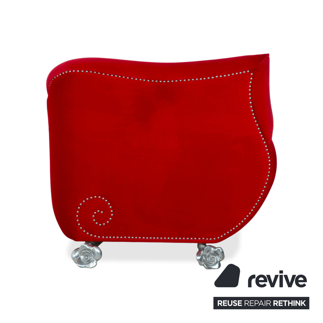 Bretz Gaudi Stoff Samt Dreisitzer Sessel Rot Silber Sofa Couch