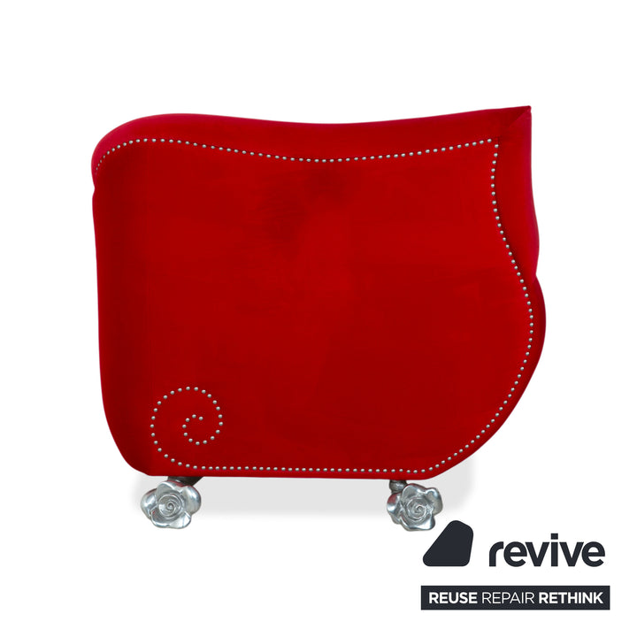Bretz Gaudi Stoff Samt Dreisitzer Sessel Rot Silber Sofa Couch