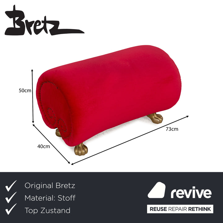 Bretz Gaudi Stoff Hocker Rot
