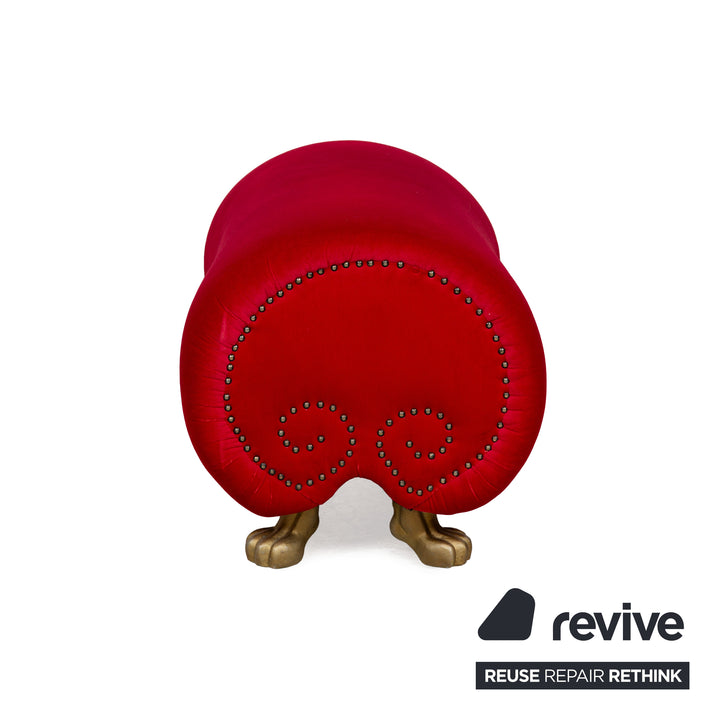 Bretz Gaudi Stoff Hocker Rot