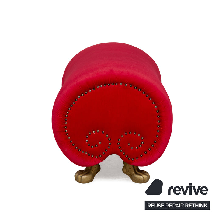 Bretz Gaudi Stoff Hocker Rot