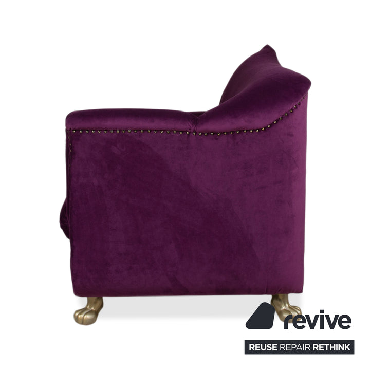 Bretz Gaudi Stoff Sessel Lila Violett