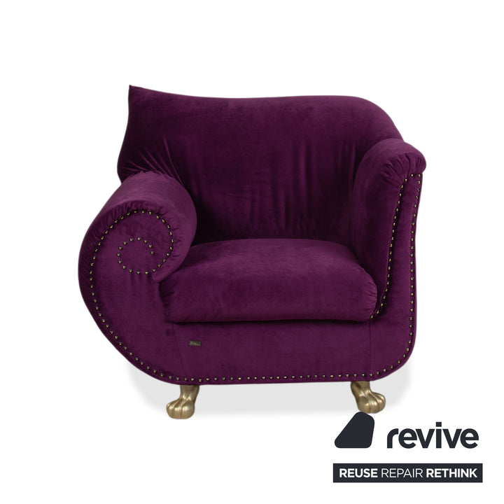 Bretz Gaudi Stoff Sessel Lila Violett