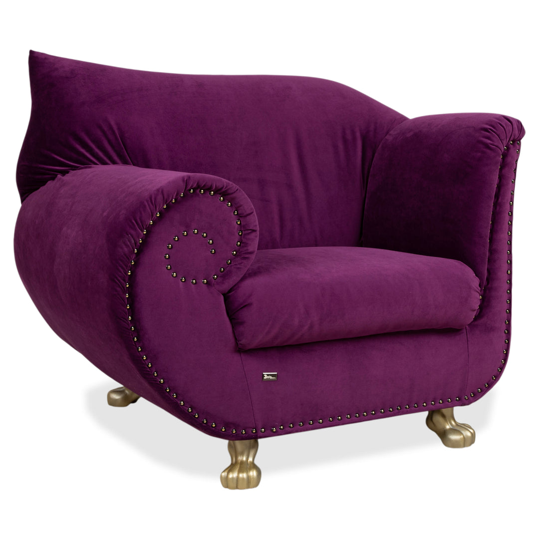 Bretz Gaudi Stoff Sessel Lila Violett