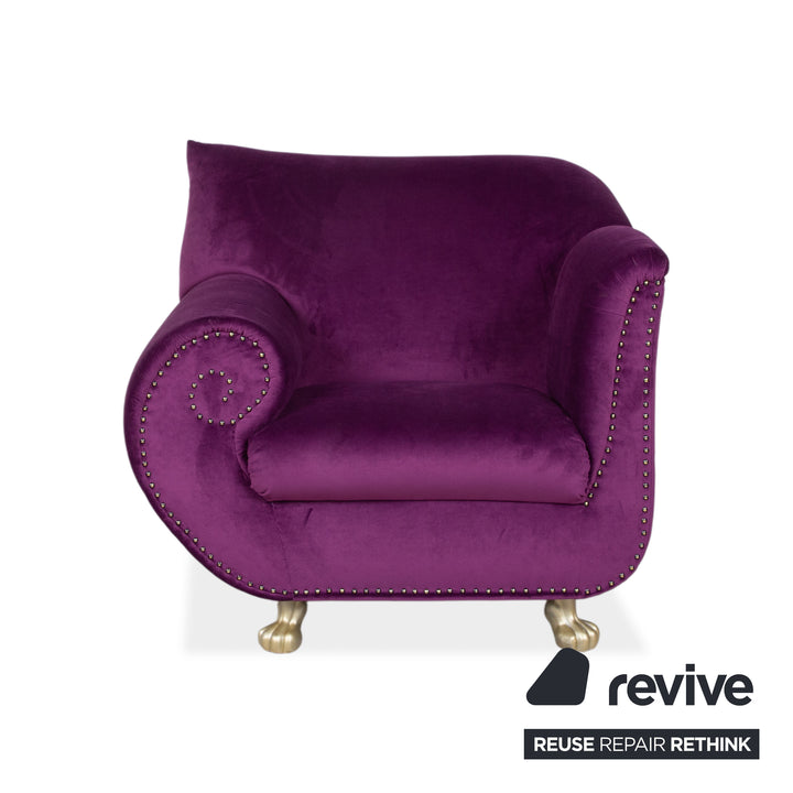 Bretz Gaudi Stoff Sessel Lila Violett