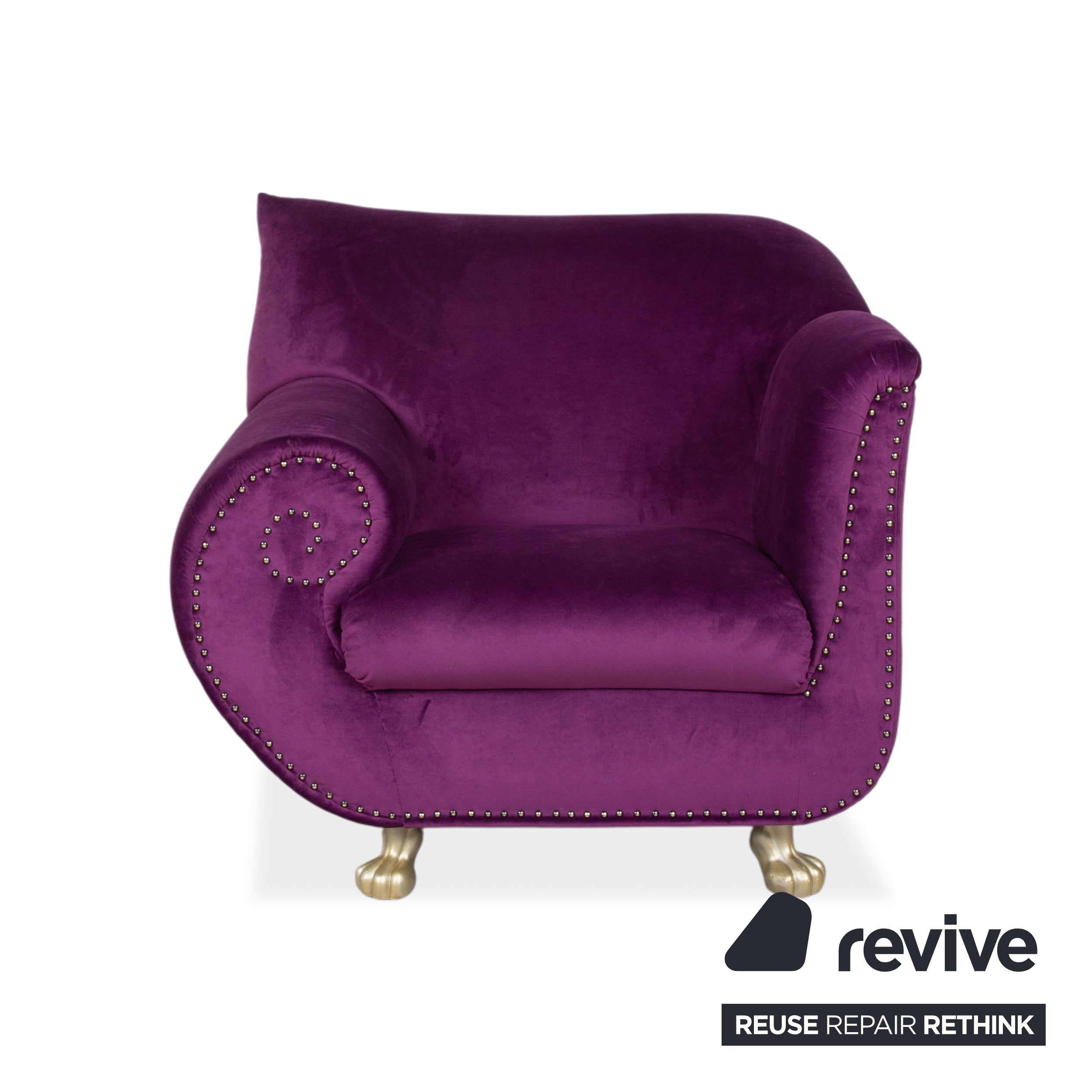 Bretz Gaudi Fabric Armchair Purple Violet