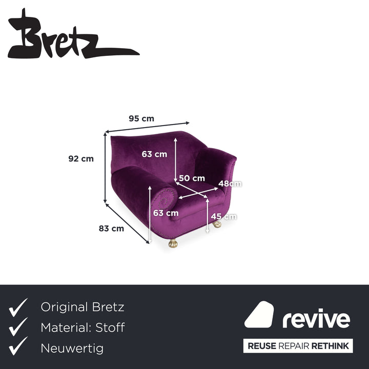 Bretz Gaudi Stoff Sessel Lila Violett