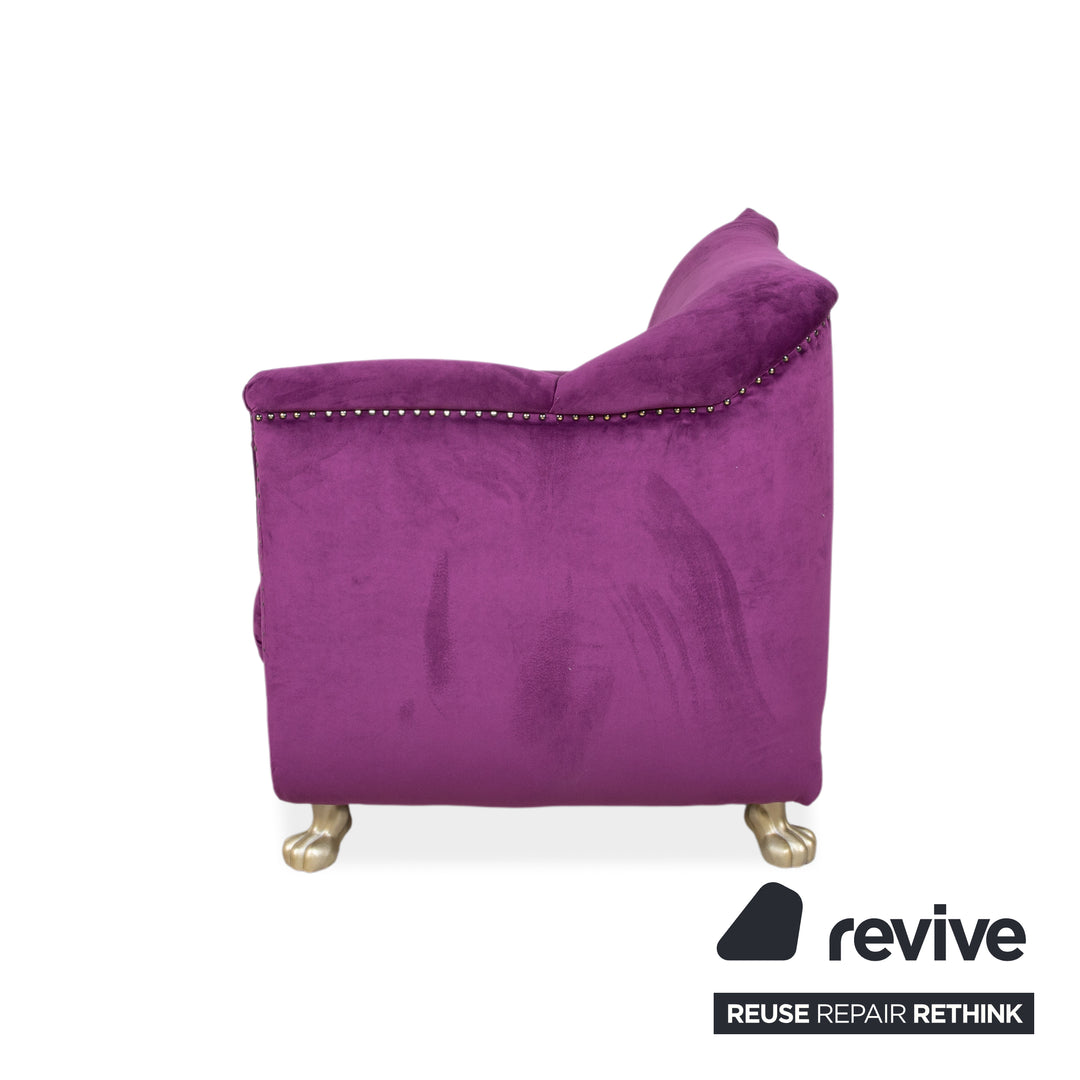 Bretz Gaudi Stoff Sessel Lila Violett