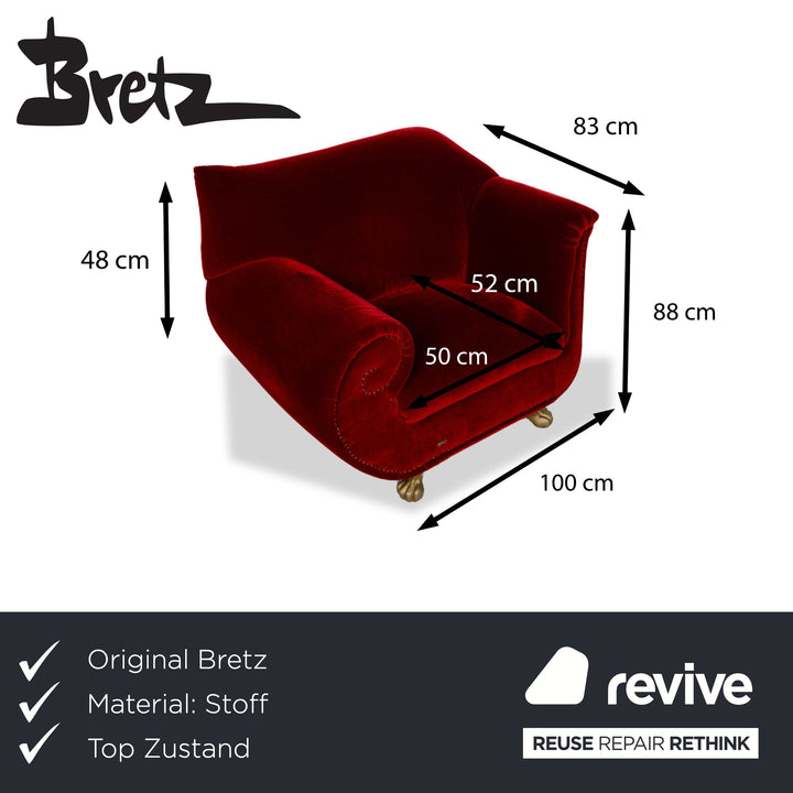 Bretz Gaudi fabric armchair red