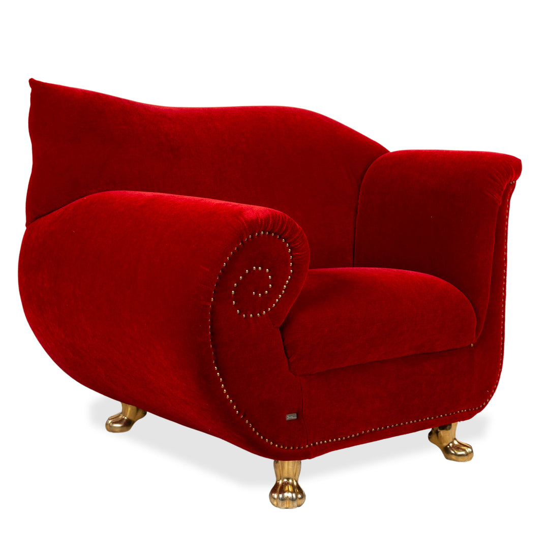 Bretz Gaudi Stoff Sessel Rot