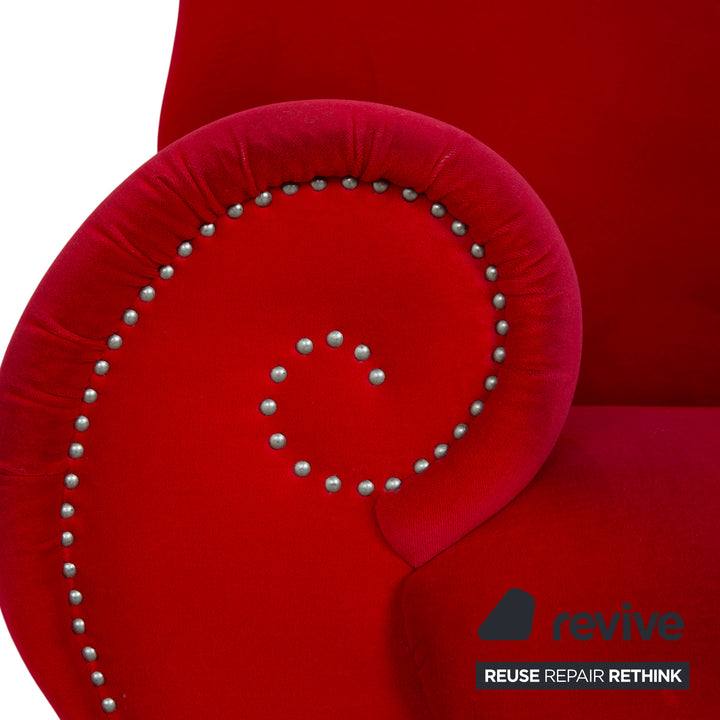 Bretz Gaudi Stoff Samt Sessel Rot Silber