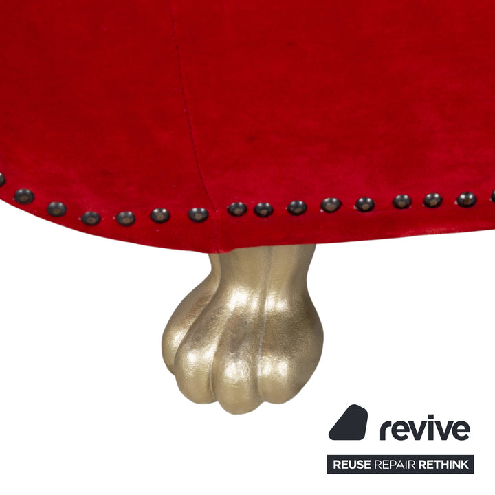 Fauteuil en tissu Bretz Gaudi rouge or velours