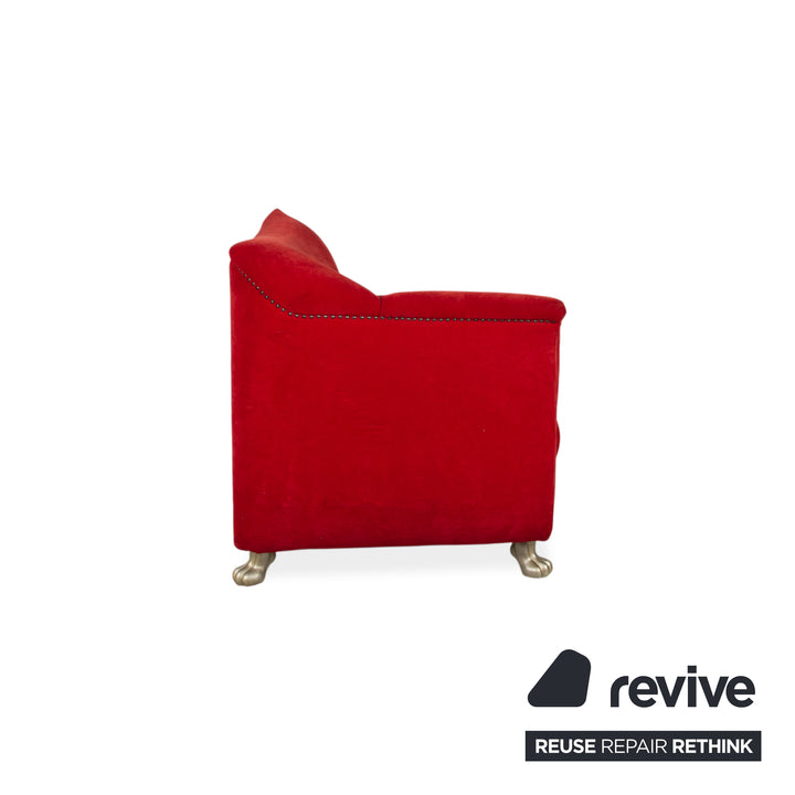 Fauteuil en tissu Bretz Gaudi rouge or velours