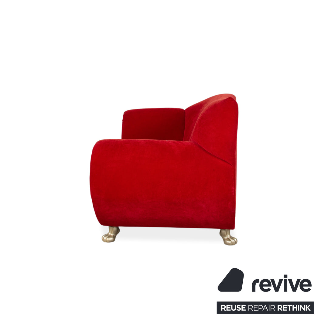 Fauteuil en tissu Bretz Gaudi rouge or velours