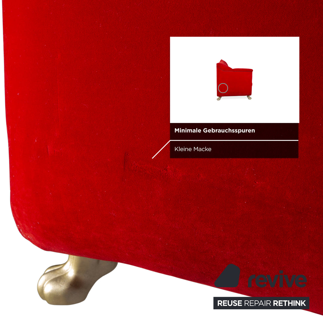 Fauteuil en tissu Bretz Gaudi rouge or velours