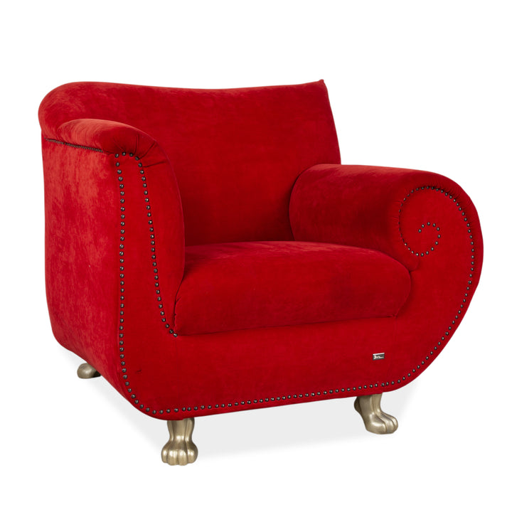 Fauteuil en tissu Bretz Gaudi rouge or velours