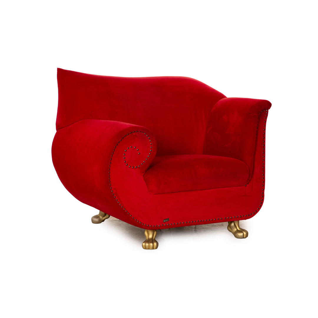 Fauteuil Bretz Gaudi en tissu rouge