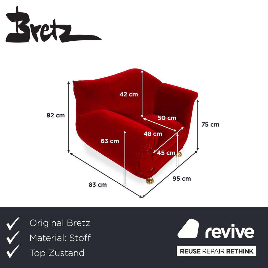 Bretz Gaudi Stoff Sessel Rot